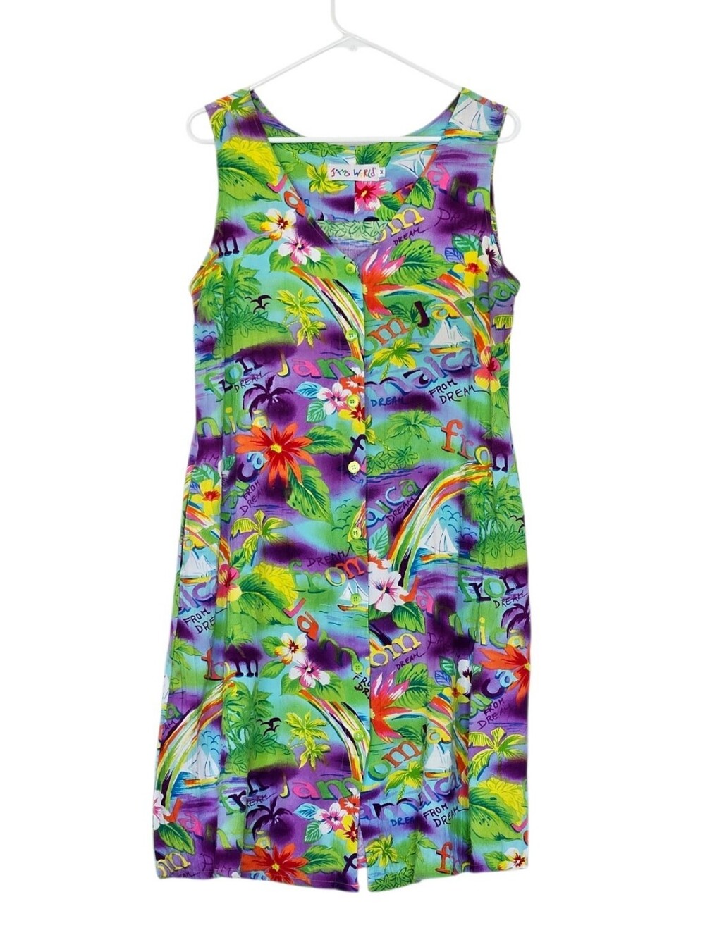 Colorful Tropical Button-Front Maxi Dress - Multicolor Floral